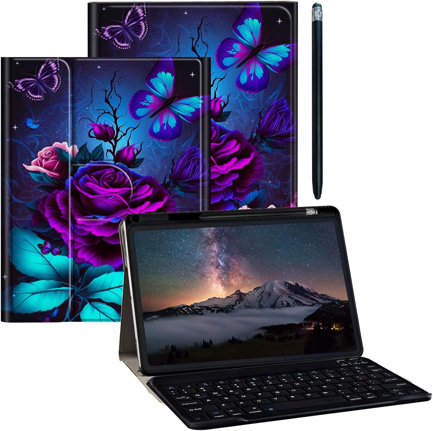 Galaxy Tab A9 Plus Case with Detachable Keyboard & 360 Stand