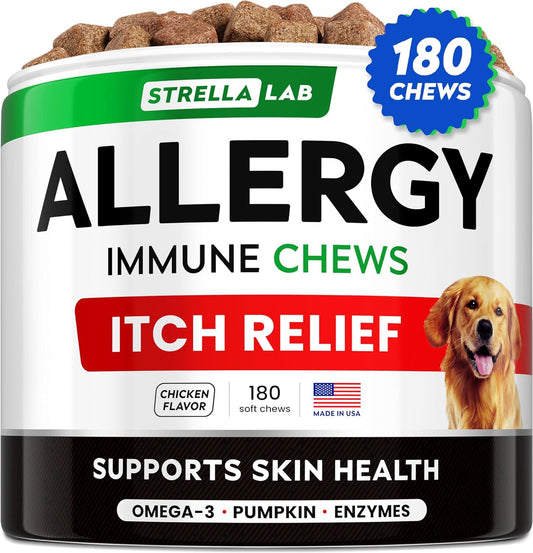 StrellaLab Dog Allergy Relief Chews for Itch Support & Health