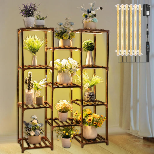Dreyoo Plant Stand with Grow Lights for Indoor Plant Display