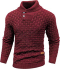Mens Pullover Shawl Collar Turtleneck Cable Knit Sweater - Cozy design