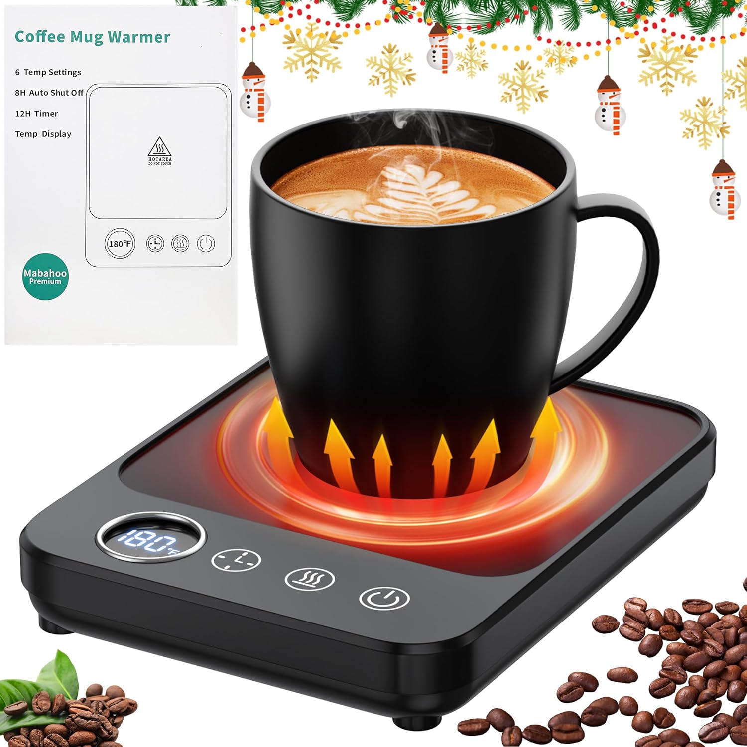 Mabahoo Coffee Mug Warmer, 6 Temp Settings, Auto Shut Off
