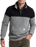 Men's Color Block Quilted Quarter Zip Pullover - Warm Fit