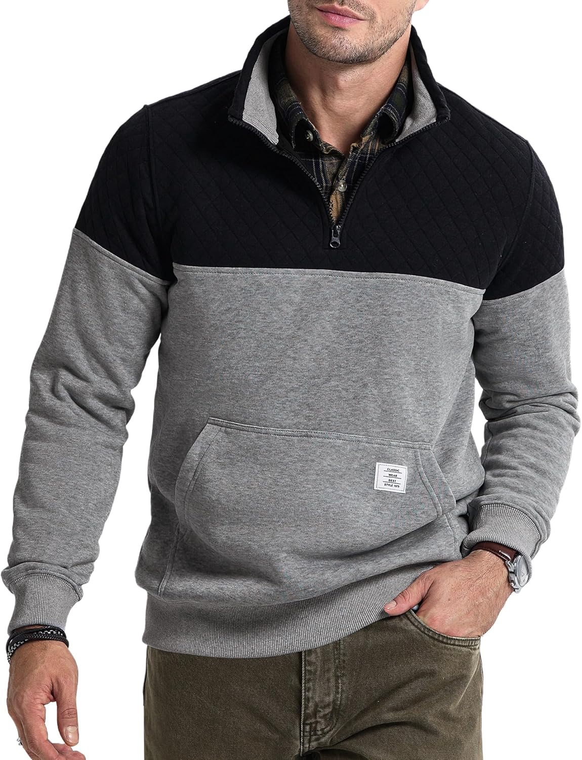JMIERR Men's Quarter Zip Pullover for Stylish Comfort