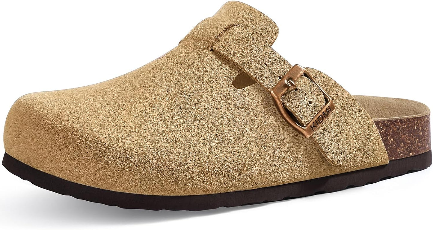 KIDMI Unisex Vegan Suede Clogs with Arch Support for Comfort