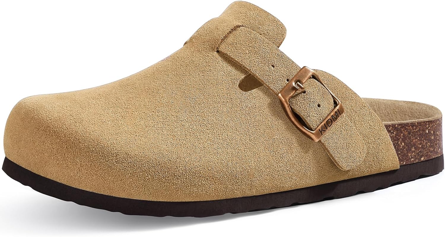 KIDMI Unisex Vegan Suede Clogs with Arch Support for Comfort