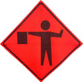 OrangeGear 48 x 48 MUTCD TTC Safety Orange Mesh Rollup Sign - Portable