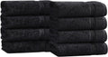 Egyptian Cotton 8-Piece Hand Towel Set in Black - Quick Dry Luxury