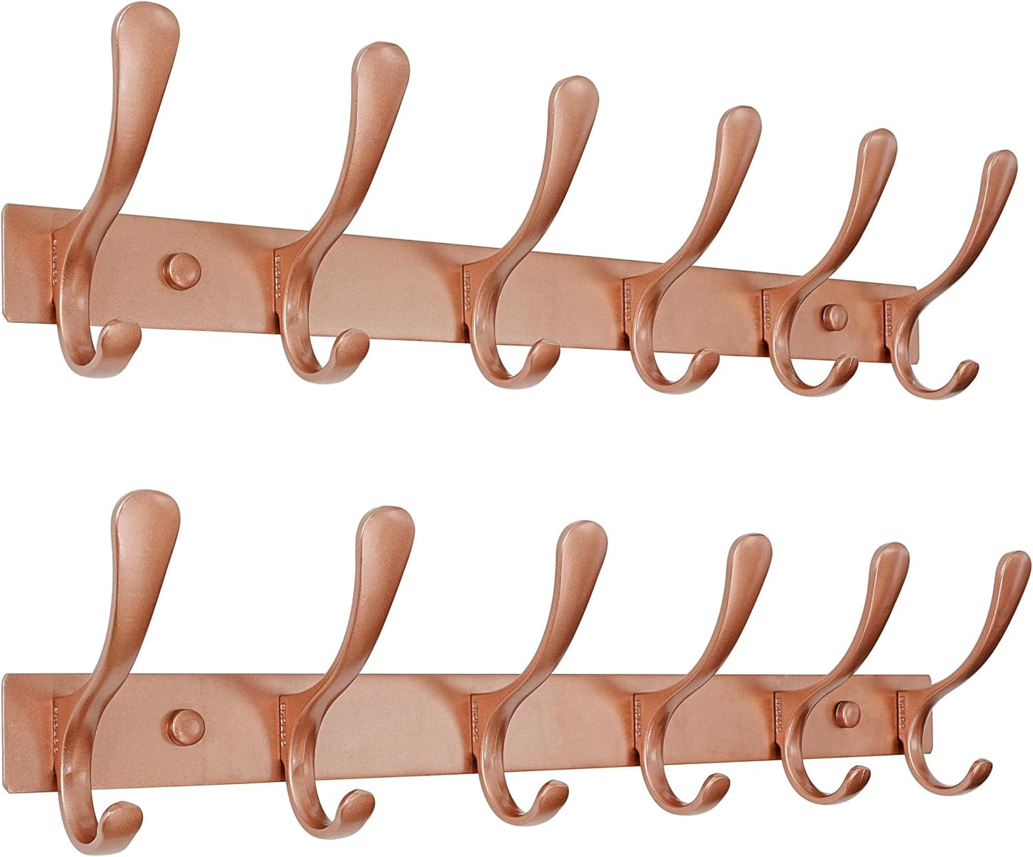 SKOLOO Wall Mounted Coat Rack - Heavy Duty 6 Hooks for Space Saving