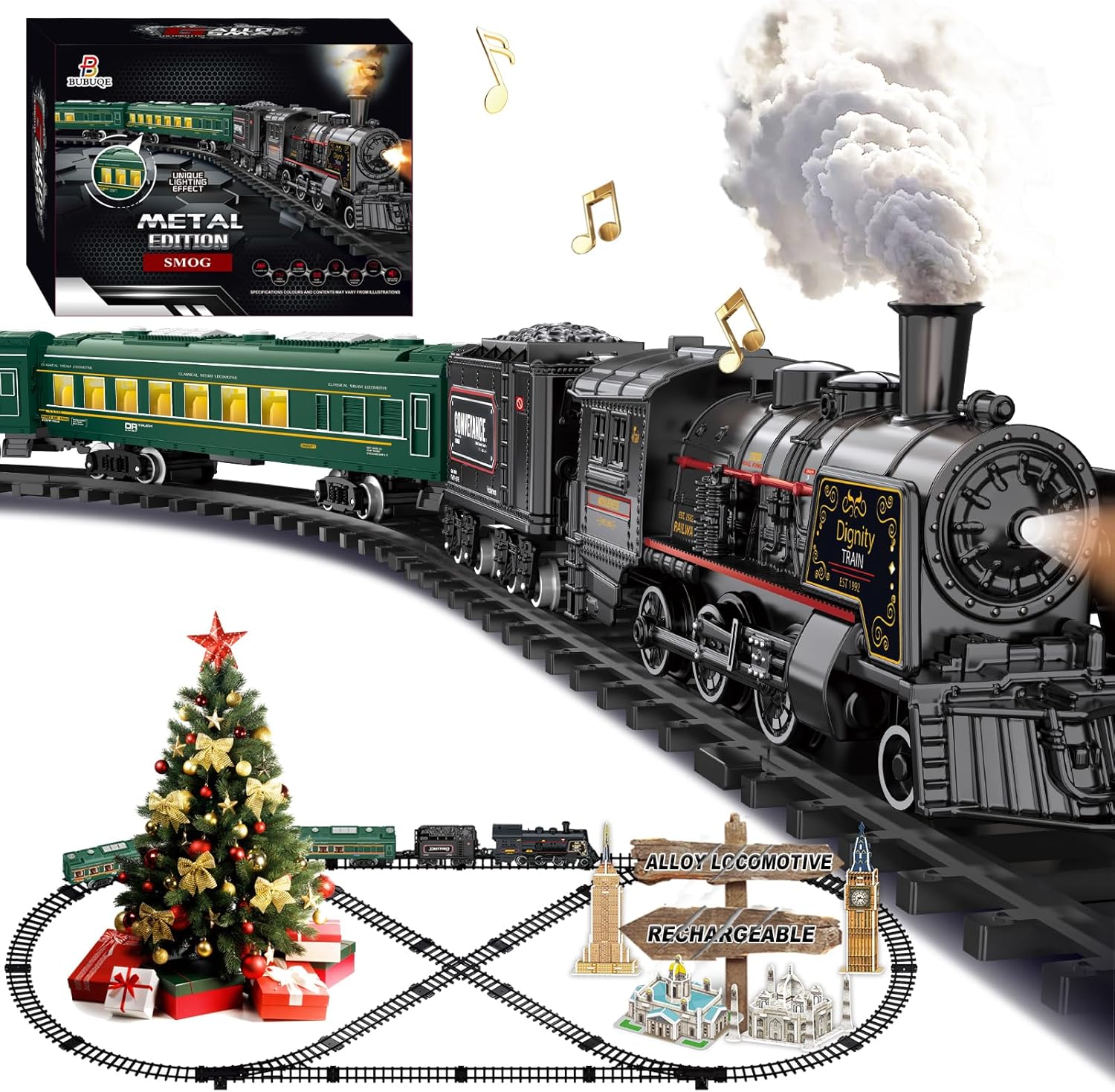 Electric Train Sets for Kids - Rechargeable Christmas Toy Train