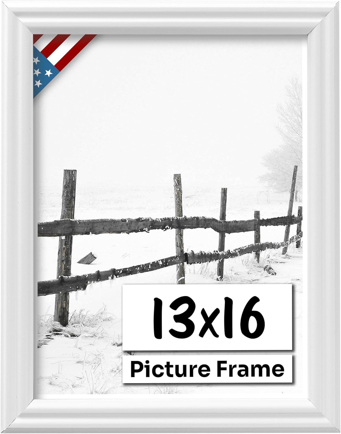 White 13x16 Picture Frame - Handmade Solid Wood Wall Decor