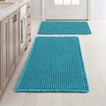 Waffle Bathroom Rugs Set of 2 Teal - Super Absorbent, Non Slip