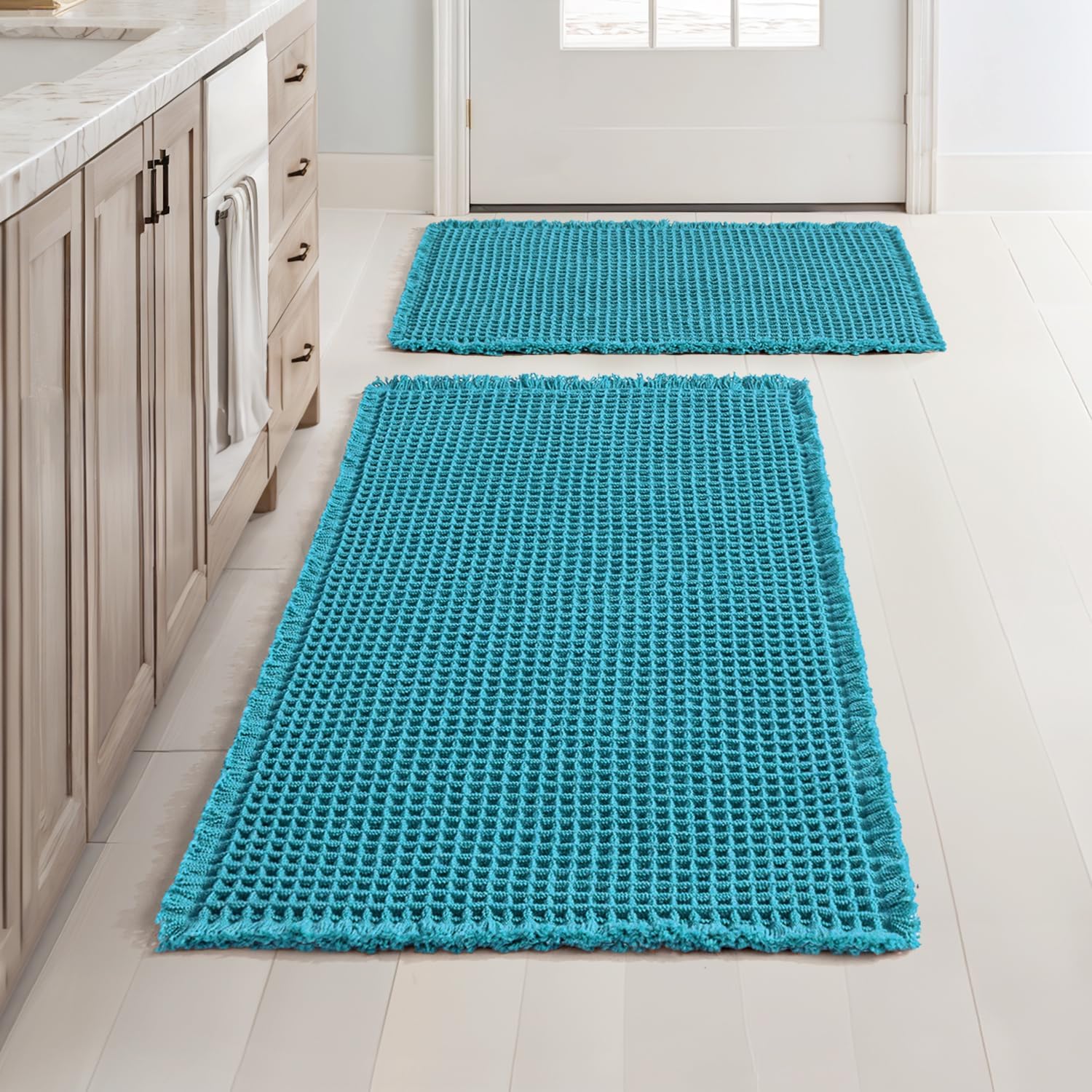 MIULEE Set of 2 Waffle Bathroom Rugs for Stylish Comfort
