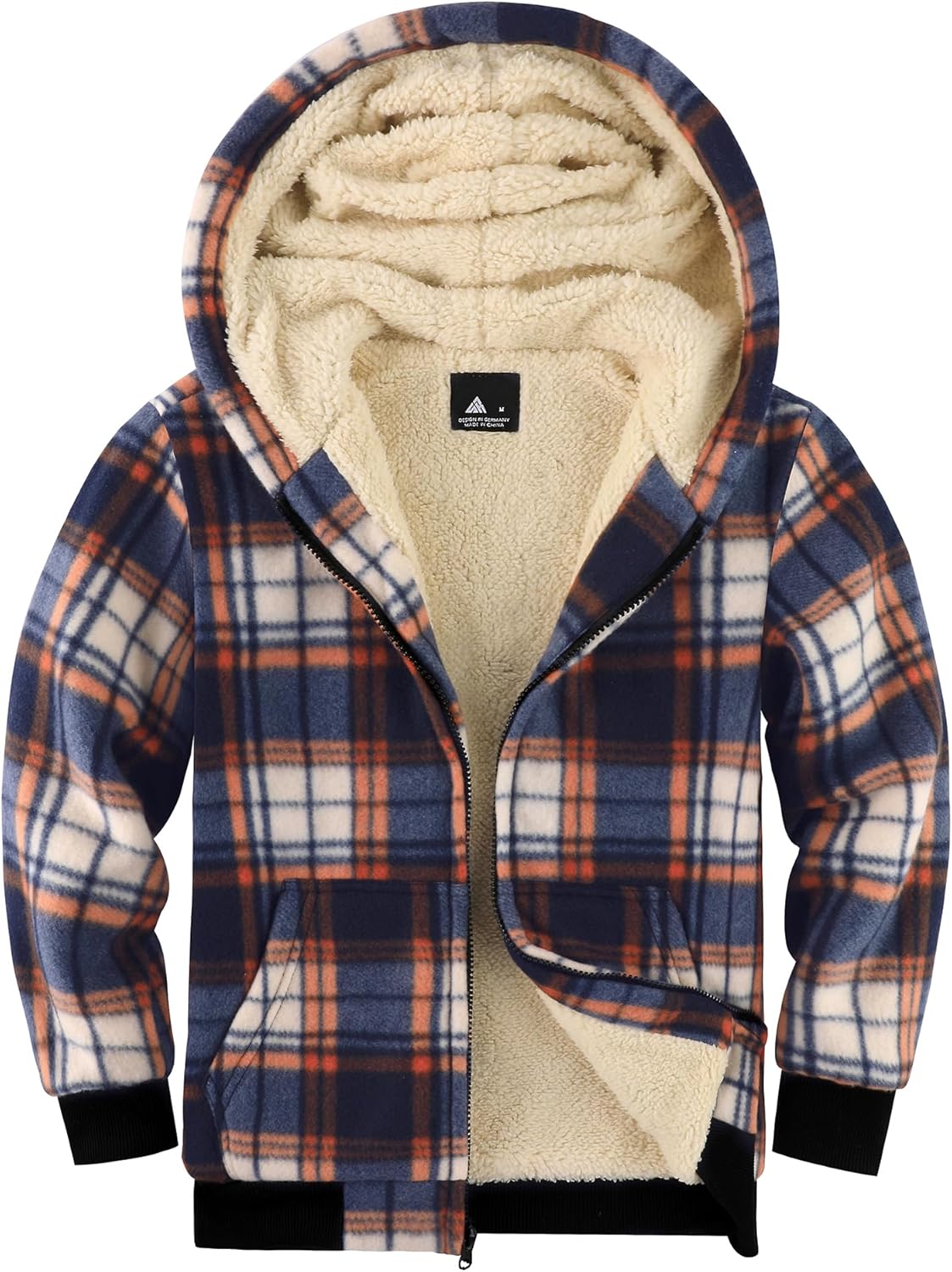 V VALANCH Boys Zipper Hoodie for Winter Warmth and Style
