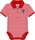 Creative Knitwear College Baby Striped Polo Bodysuit - Team Logo Fan