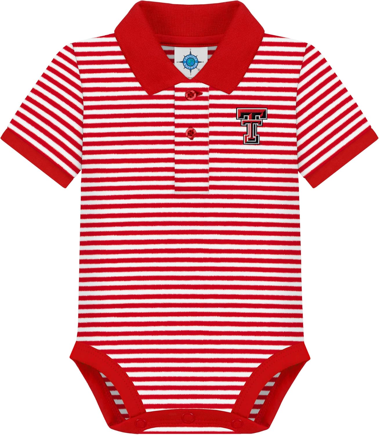 Creative Knitwear College Baby Striped Polo Bodysuit for Infants