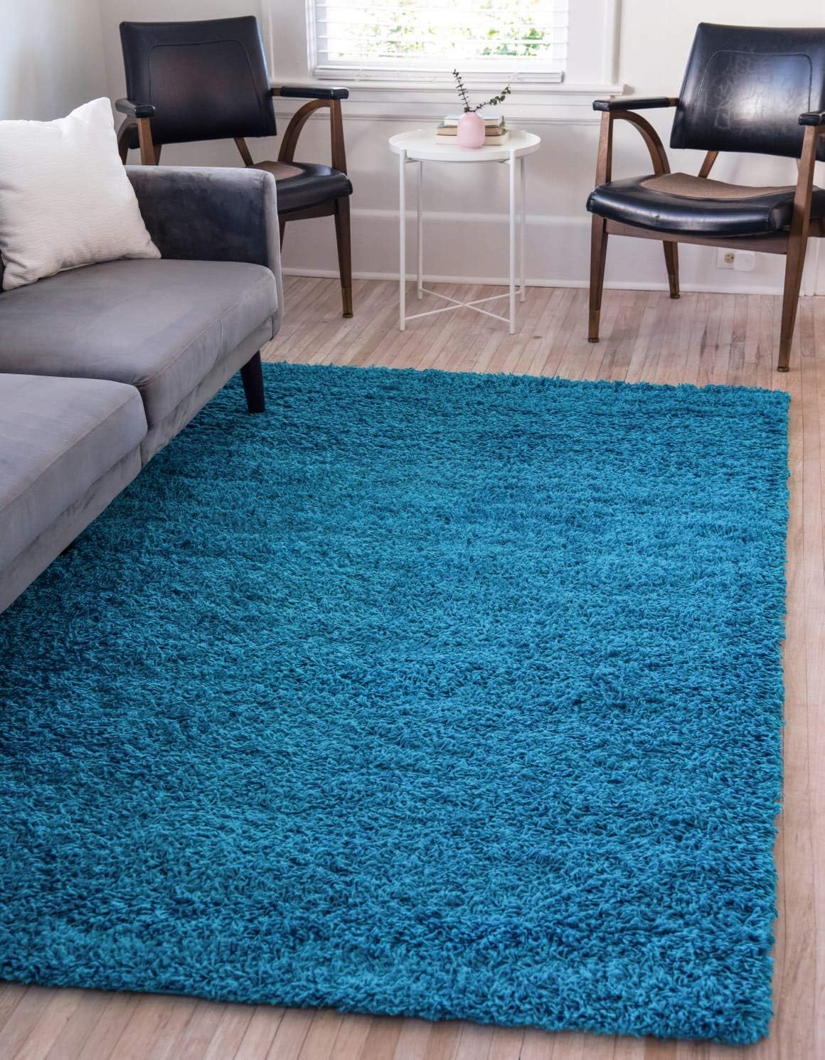 Unique Loom Solid Shag Area Rug in Turquoise for Cozy Spaces
