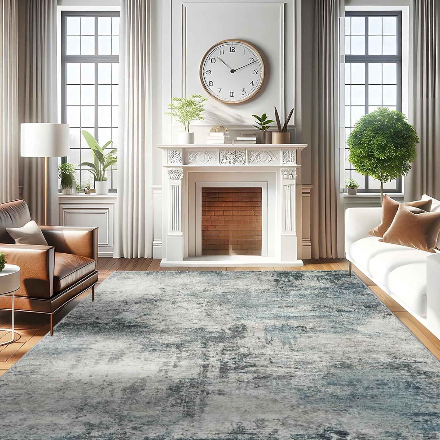 RUUGME Washable Abstract 8X10 Rug for Living Room and Bedroom