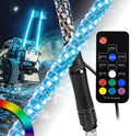 4ft Spiral RGB LED Whip Light Pair for UTV ATV - Bright 360 Visibility
