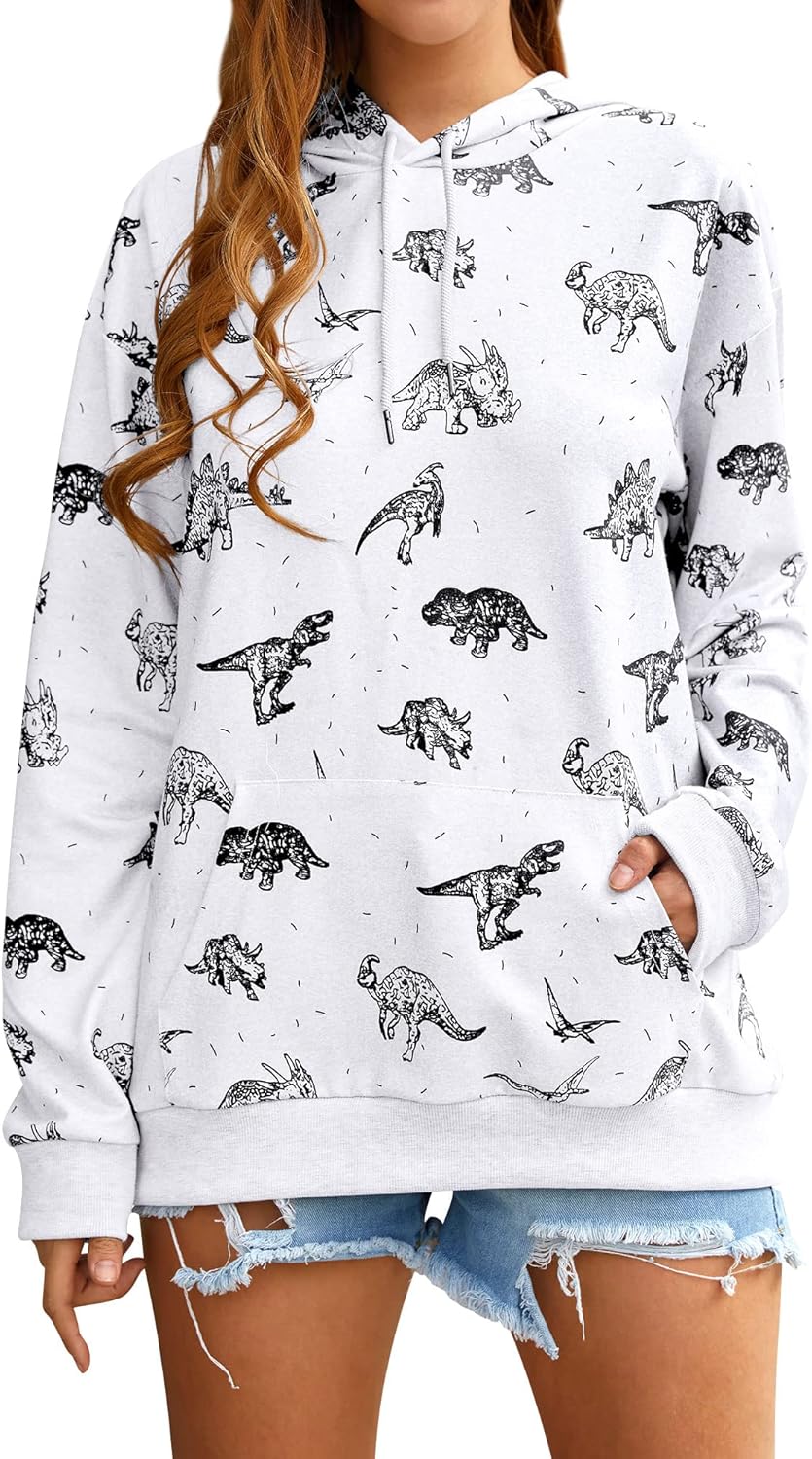 Cute Dino Graphic Hoodie - Fun & Stylish!