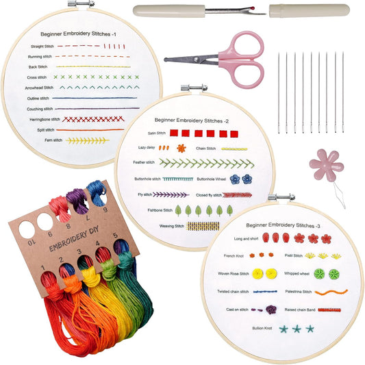 Bonroy Embroidery Stitch Practice Kit - Master 30 Stitches!
