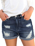 Luvamia Women's Ripped High Waisted Denim Shorts for Summer
