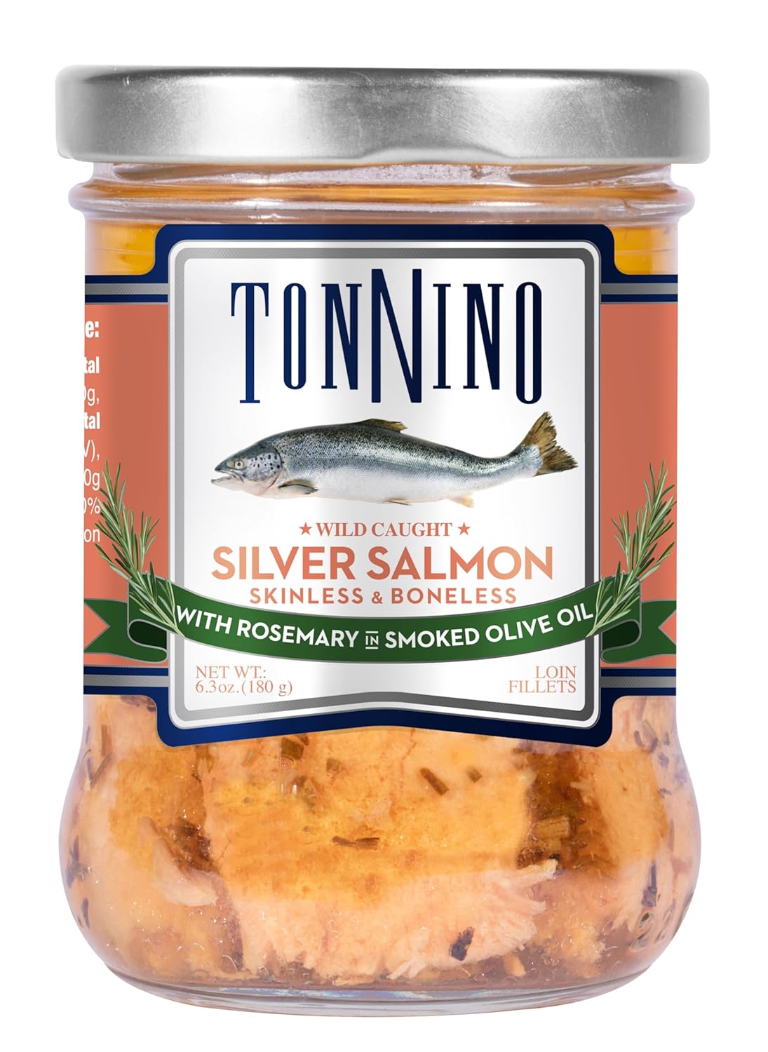 Tonnino Salmon Silver Fish in Smoked Olive Oil - Gourmet Protein Snack