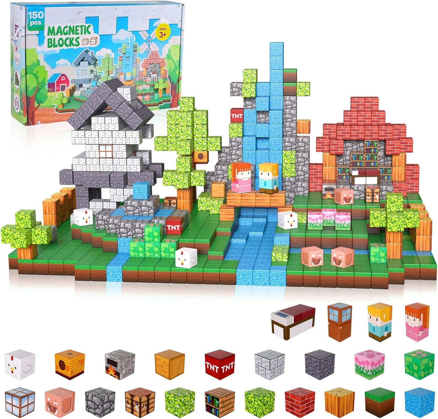 150PCS Magnetic Building Blocks for Kids - STEM Educational Fun