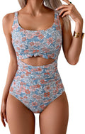 One Piece Tummy Control Swimsuit for Women - Cutout Tie Knot