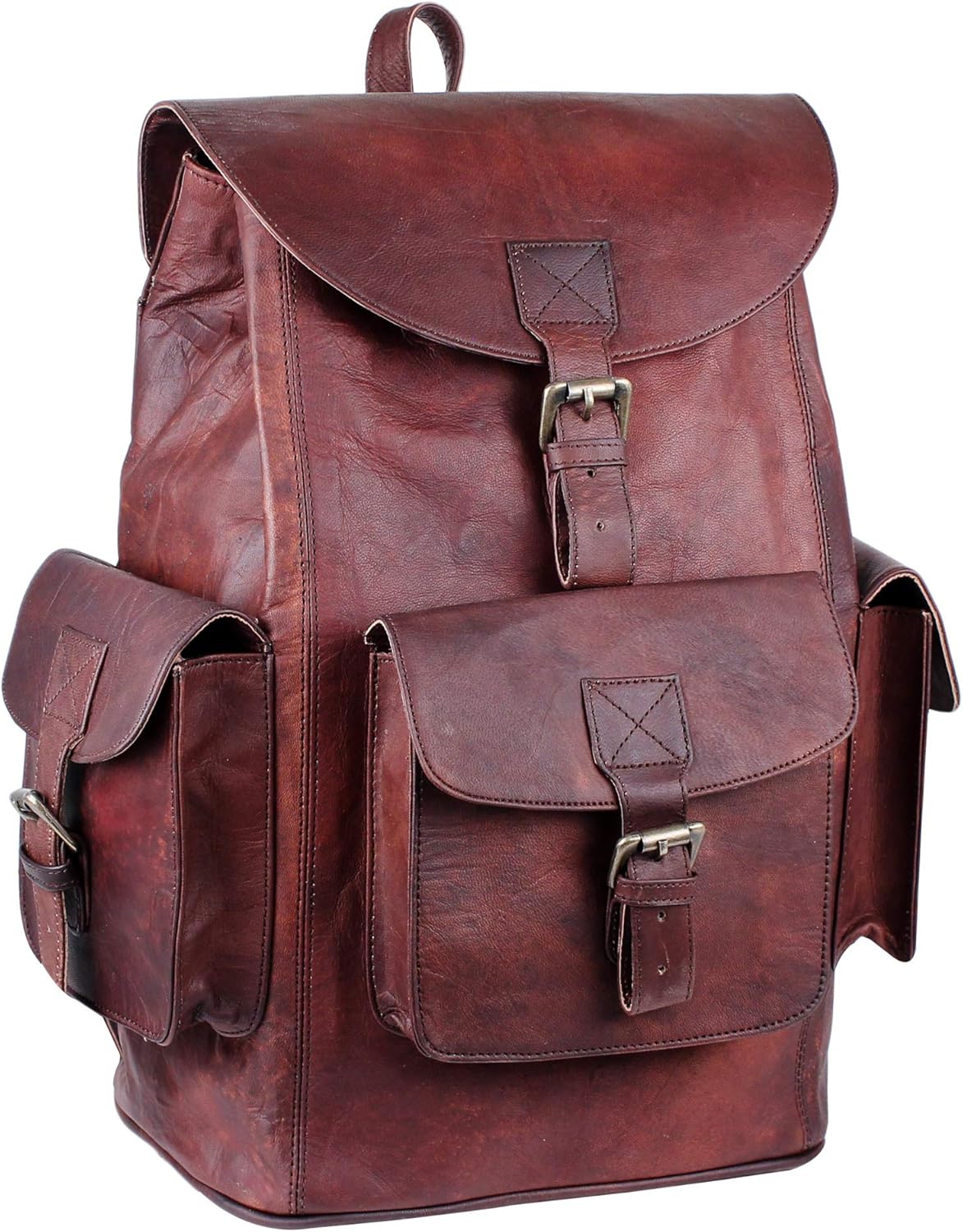 Vintage Genuine Leather Backpack for Men and Women - Stylish Rucksack
