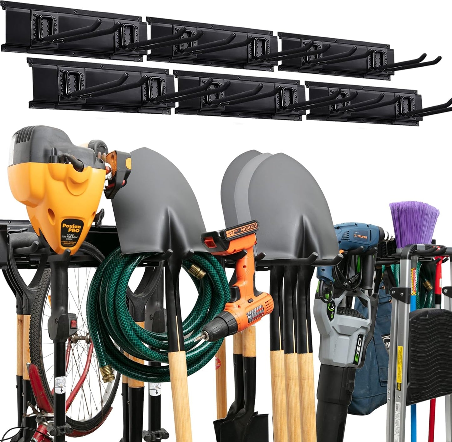 Garage Tool Organizer Wall Mount - Heavy-Duty Storage Rack