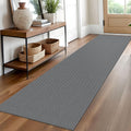 Woven Runner Rug 2x10 Ft Dark Gray - Durable Washable Hallway Runner