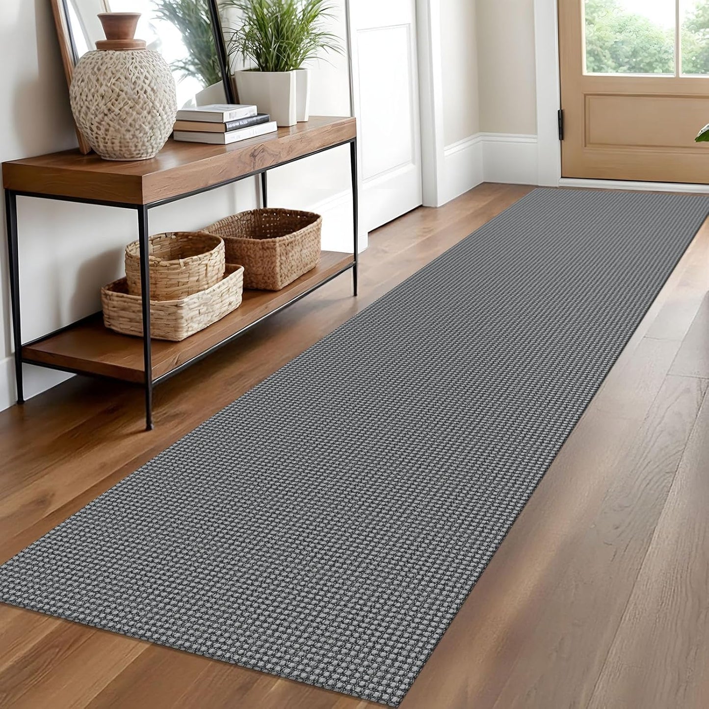 Woven Runner Rug 2x10 Ft Washable Non Slip for Hallways
