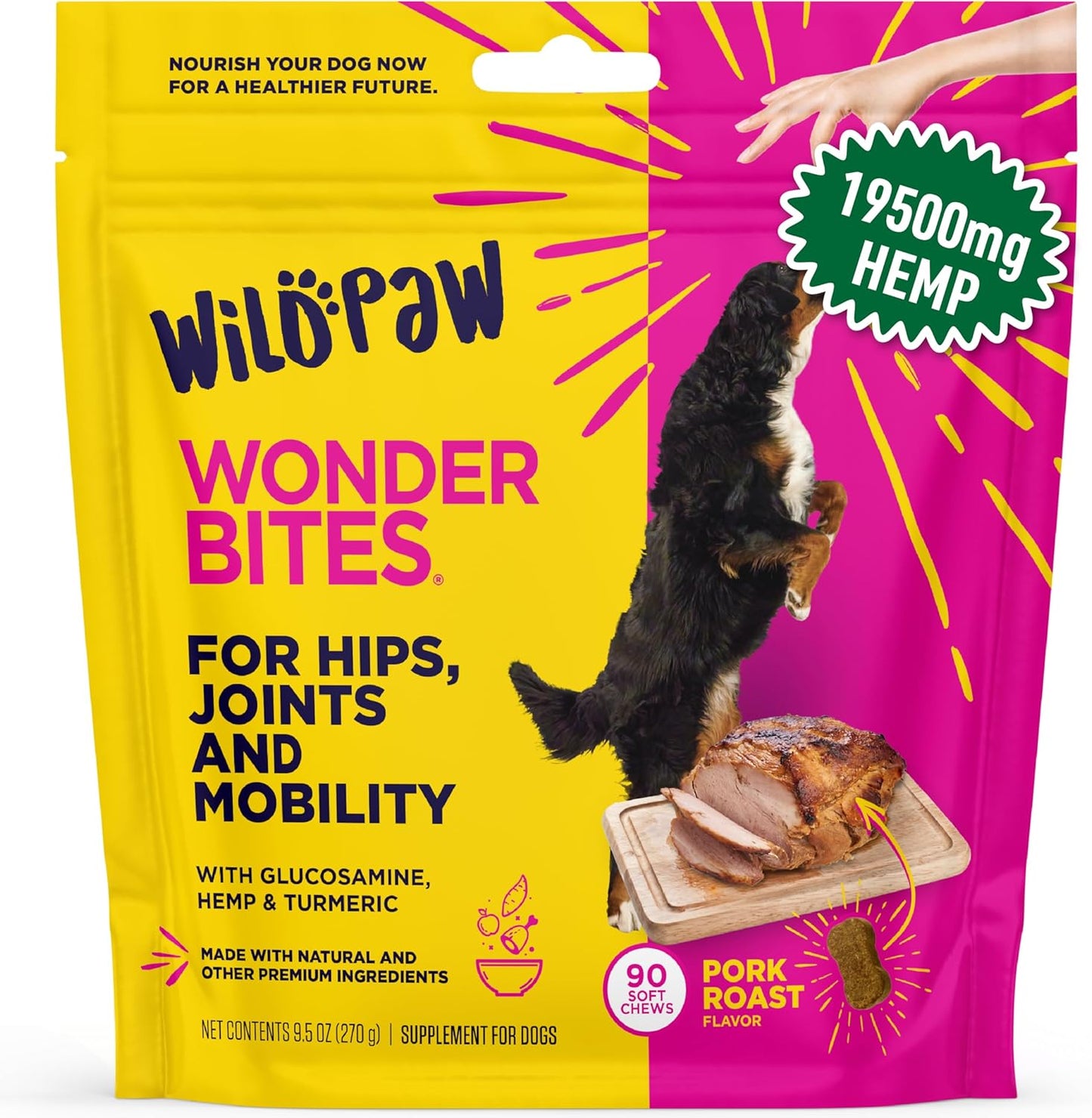 WildPaw WonderBites Hemp Joint Supplement for Dogs - 90 Chews