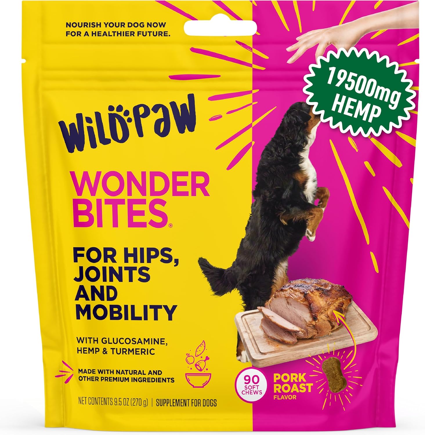 WildPaw WonderBites Hemp Joint Supplement for Dogs - 90 Chews