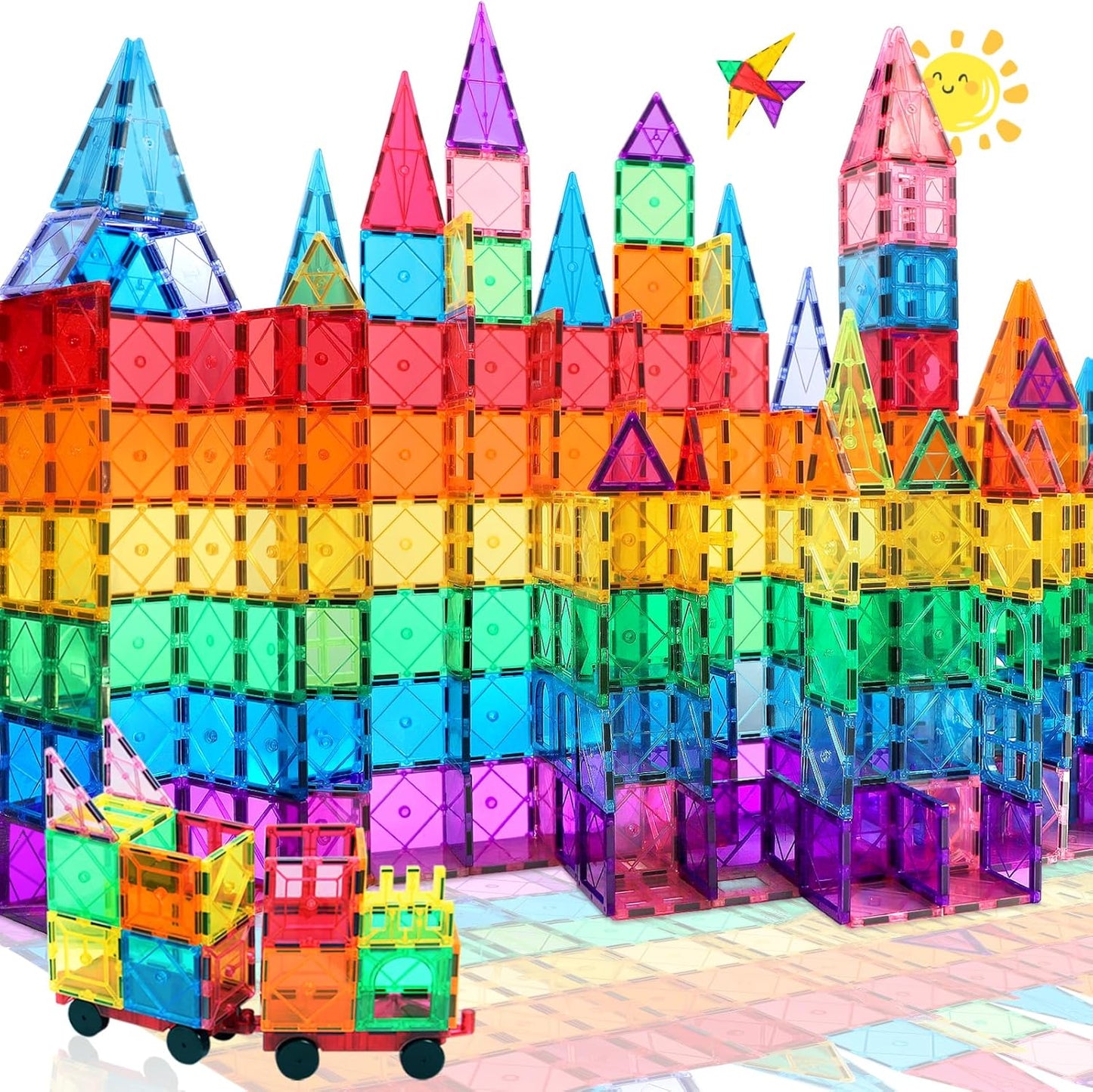 100PCS Magnetic Tiles Blocks for Kids Ages 3-8 with Cars