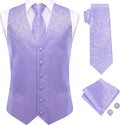 Hi-Tie Silk Mens Suit Vest and Tie Set for Formal Events