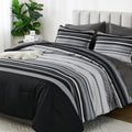 Dobuyly Black Comforter King Size Set 7 Pieces - Soft Microfiber