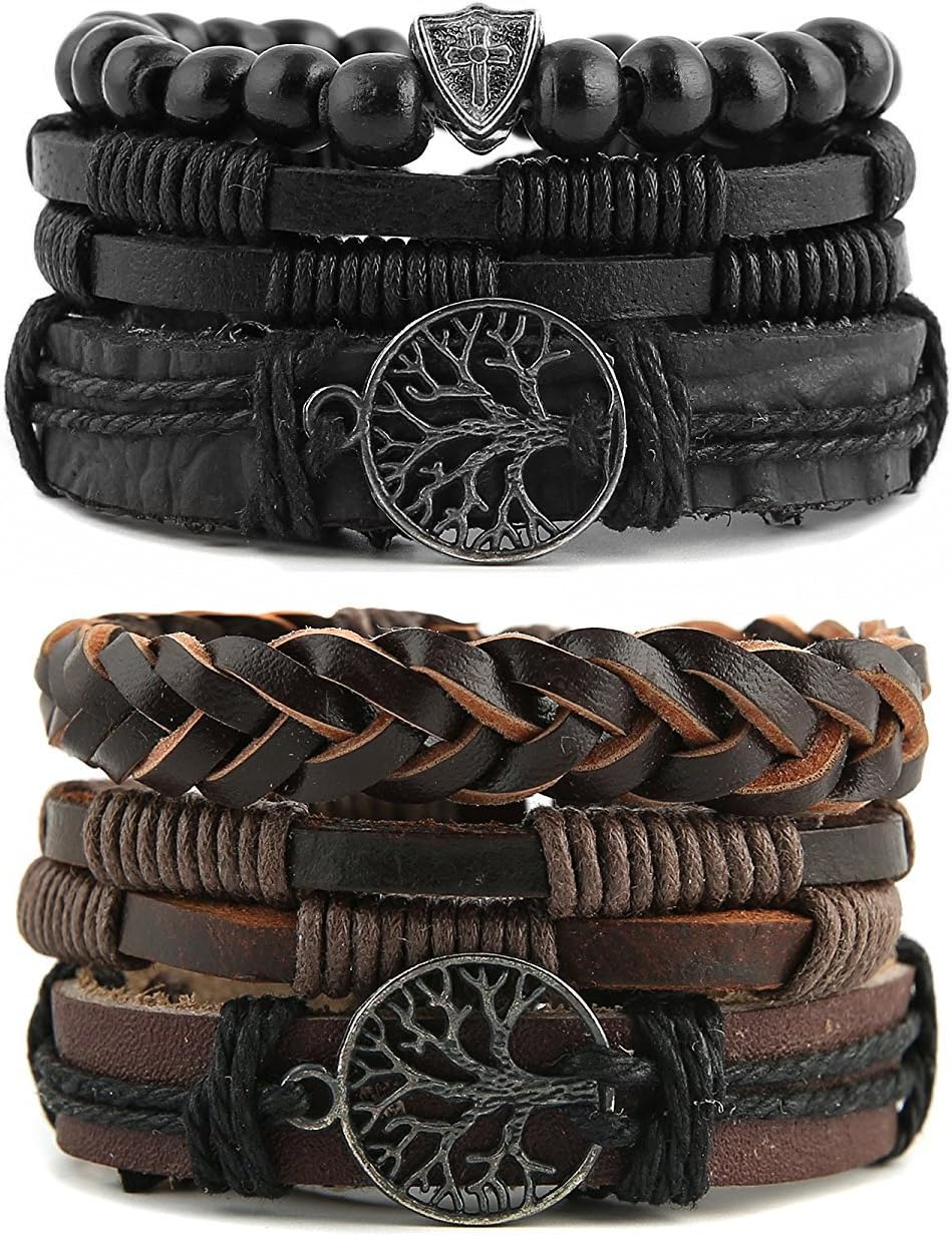 HZMAN Genuine Leather Tree of Life Bracelet - Energy Boost