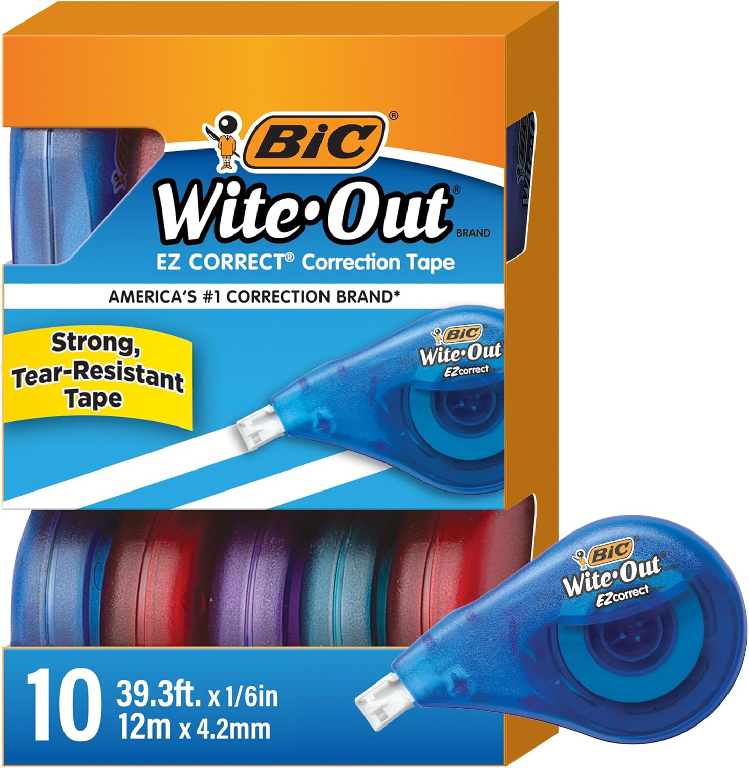 BIC Wite-Out Correction Tape 10-Pack - Instant Neat Corrections!