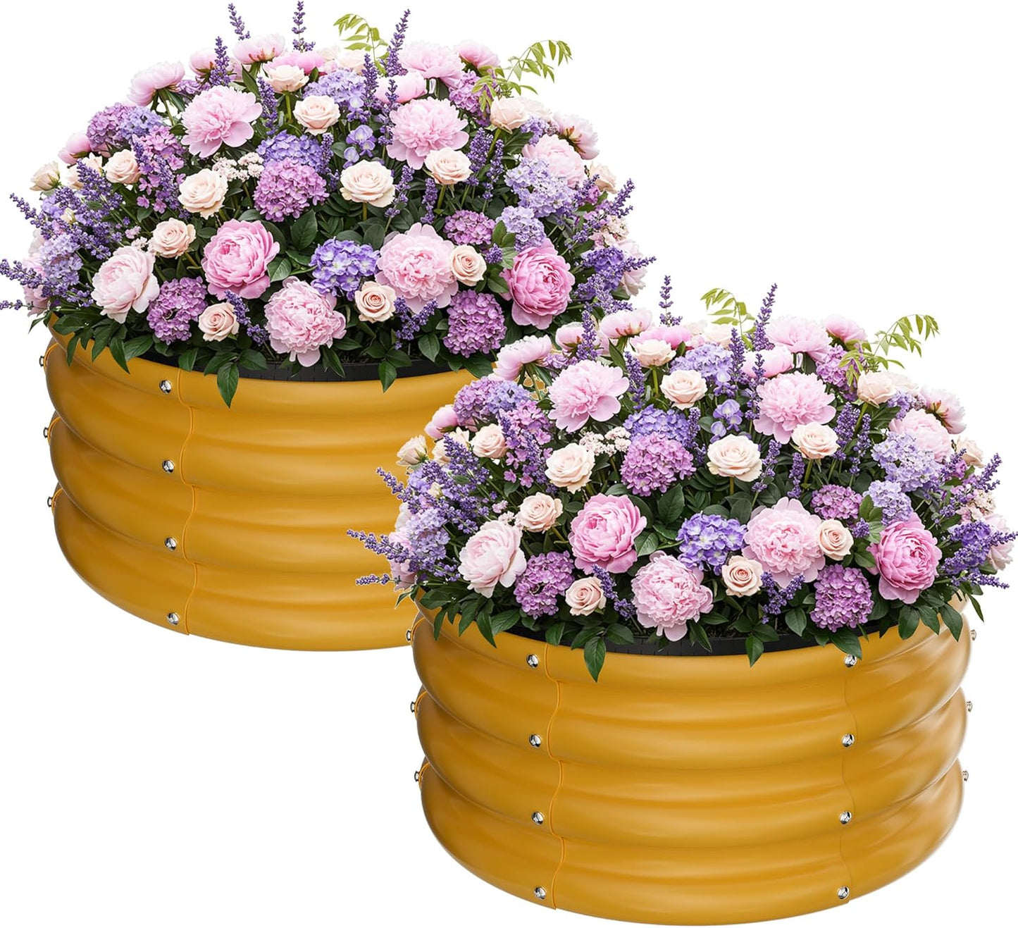 ZXZYHFTY Round Galvanized Raised Garden Bed Kit for Outdoor Use