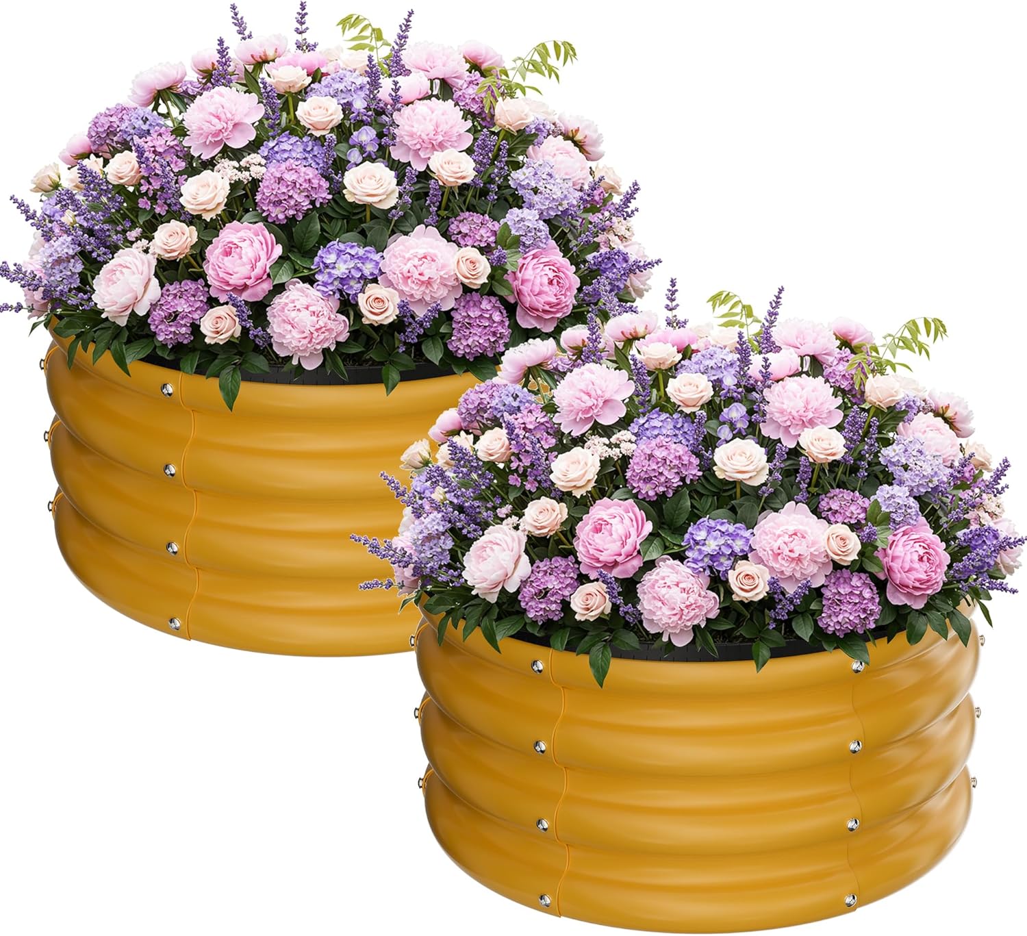 ZXZYHFTY Round Galvanized Raised Garden Bed Kit for Outdoor Use