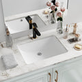 Undermount Bathroom Sink Rectangle 20x15in - Durable Fireclay Basin