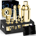 Ultimate 12-Piece Martini Shaker Set | Complete Bar Tools | Fun Golden Gift