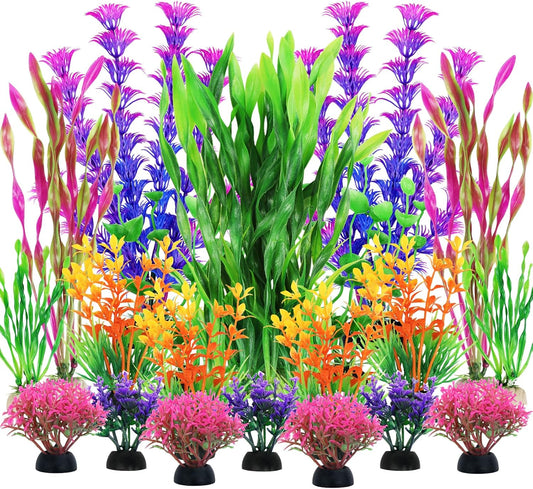 Vibrant 20pcs Fish Tank Plants Set by QUOZUO