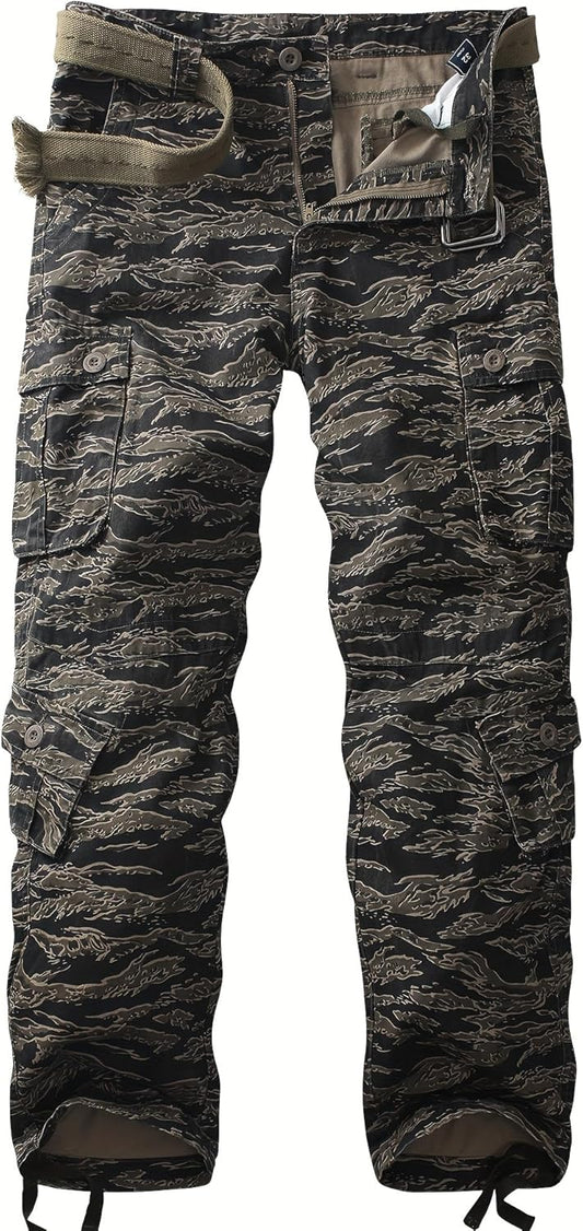 Men's Camo Cargo Tactical Pants for Outdoor Activities and Comfort