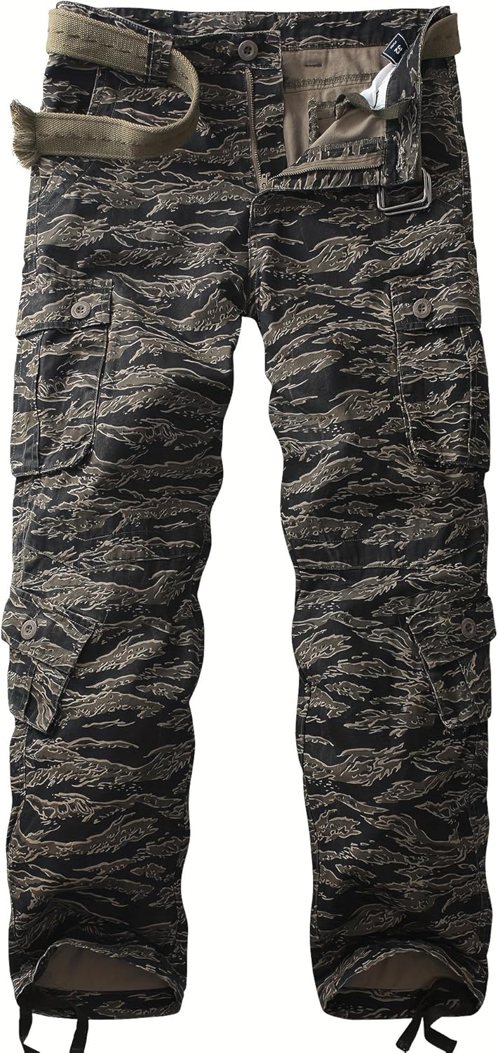 Men's Camo Cargo Tactical Pants for Outdoor Activities and Comfort