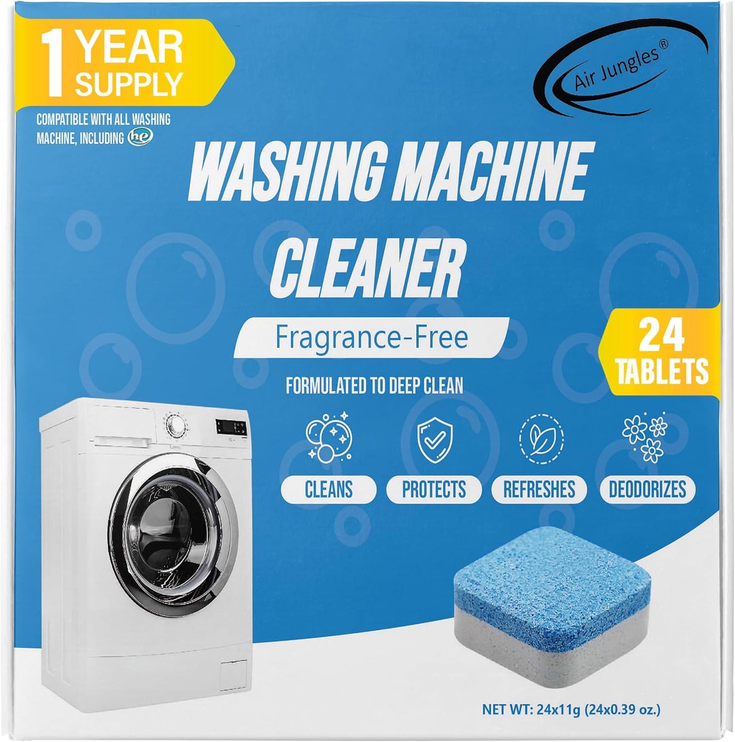 Deep Clean 24-Tablet Washer Tabs, Fragrance-Free