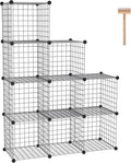 Wire Cube Storage 9-Cube Organizer Silver Gray - Large Modular Shelves