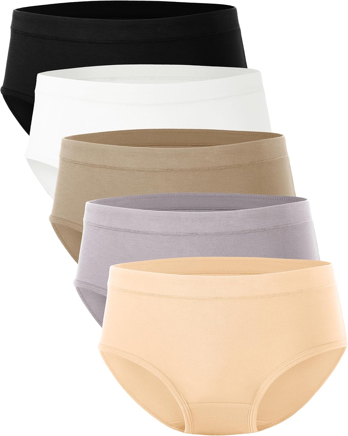 Bamboo Womens Moisture-Wicking Briefs, Soft and Breathable 5-Pack