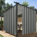 Extra Wide Outdoor Curtains 110 x 95 in Grey - Waterproof Patio Panels